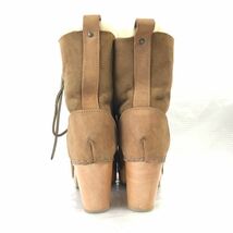 暖かムートンブーツ/編み上げ【36/22.5-23.0/茶/BROWN】boots◆WB75-2_画像3