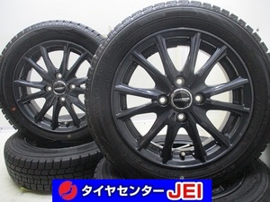 14インチ WM02 バリ溝 155/65R14 4.5J+45 100 軽自動車 中古スタッドレスタイヤホイール【4本セット】送料無料(SA14-3327）