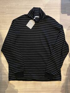 UNIVERSAL PRODUCTS ユニバーサルプロダクツ　Border Turtle Neck L/S T-shirt ボーダーカットソー SIZE 2 ブラック