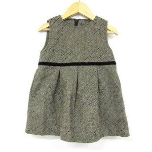 ニューヨーカーカゾック ウール ノースリーブワンピース 秋冬 女の子用 XSサイズ 茶白 キッズ 子供服 NEWYORKER KAZZOC