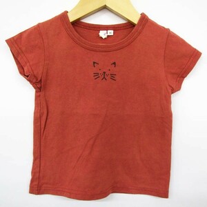 サマンサ モスモス ラーゴム 半袖Tシャツ 猫プリント カットソー 女の子用 95サイズ 茶 ベビー 子供服 Samansa Mos2 Lagom