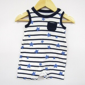 ベビーギャップ ノースリーブ ロンパース ボーダー 星柄 男の子用 0-3months 50サイズ 紺白青 ベビー 子供服 babyGAP