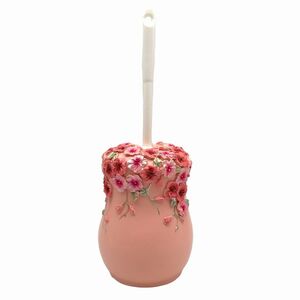  toilet brush solid .. pink color. flower elegant stand attaching (D type )