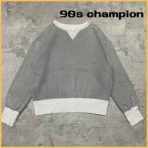 90s champion チャンピオン プレミアムウィーブ スウェット トレーナー 無地 両Vガゼット ヴィンテージ 日本サラリー サイズL 玉FL2514