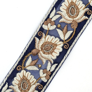  Индия вышивка лента примерно 54mm сетка голубой 