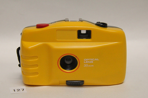 W１２７　フィルム時代終了、黄色フィルムカメラ光学レンズ付き　定形外便発送可
