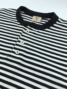 【アメリカ製】GOODWEAR/グッドウェア カットソー/ヘンリーネックボーダー九分袖Tee 　M チャンピオン