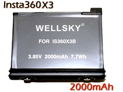 Insta360 X3 用 IS360X3B 2000mAh 互換バッテリー [ 純正充電器 バッテリーチャージャー で充電可能 純正品と同じよう使用可能 ]　