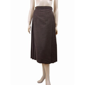  beautiful goods * Scapa *SCAPA* brown group *... wool * super beautiful pleat * long LAP skirt *S size corresponding (7 number.36)