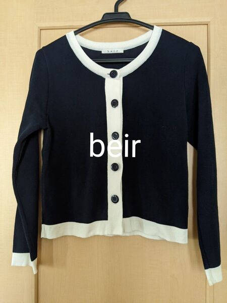 激カワ☆【beir】長袖カーディガン ネイビー 日本製 レディース