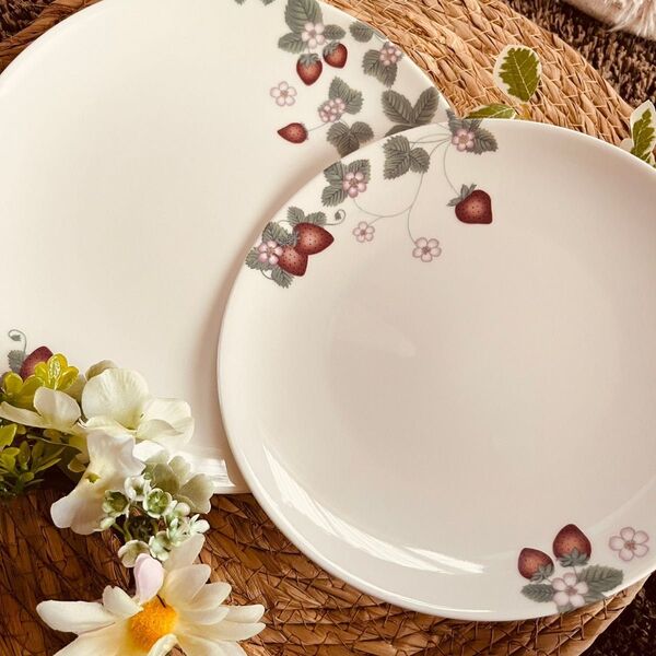 いちごの食器21cm×18cm 2点セット