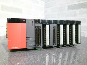 【中古動作品】管N147 MITSUBISHI シーケンサ MELSEC Q61P/Q02UCPU/QD75D4/QX40-S1/ QX41-S1/ QY40P /QY10(3個)