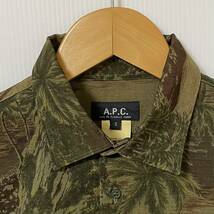 フランス製 A.P.C アーペーセー コットンボタンシャツ リップストップ Sサイズ アロハ柄 APC_画像2