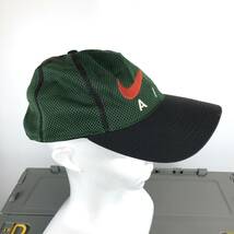 90s NIKE ナイキ メッシュキャップ グリーン ブラック AIR フリーサイズ 台湾製_画像3