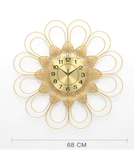 新品　壁掛け時計　北欧風　人気　鉄芸　静音　電池式　飾りストラップ　ファッション　家庭用　花型時計　おしゃれ　　　_画像6