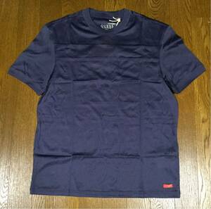 8.5@ 未使用「GUESS」バックプリント クルーネックTEE Navy SIZE:S トルコ製