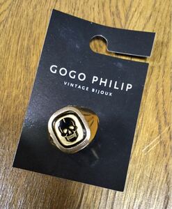 8.5@ 新品「GOGO PHILIP -Vintage Bijoux-」スカルモチーフ リング Gold SIZE:Free イタリアブランド