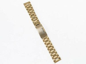 汎用 ステンレス製 腕時計 ベルト ブレスレット バンド Dバックル 交換用 19MM#ゴールド