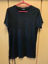 正規 14SS BALMAIN バルマン ダメージ加工 クルーネック Tシャツ カットソー 黒 XS S4HJ607C135_画像1