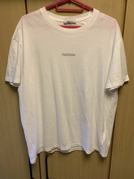 正規 20SS VALENTINO ヴァレンティノ ロゴ クルーネック Tシャツ カットソー 白 L VV3MG10V738