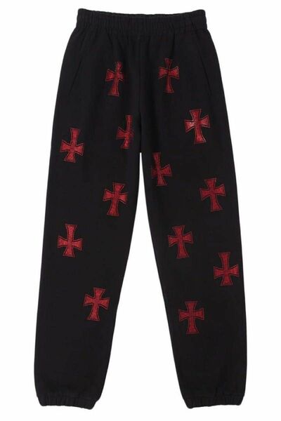 UNKNOWN アンノウン BLACKRED RHINESTONE JOGGER