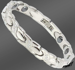 [ stylish . line .. item ] germanium bracele lady's surgical stainless steel allergy free present accessory 