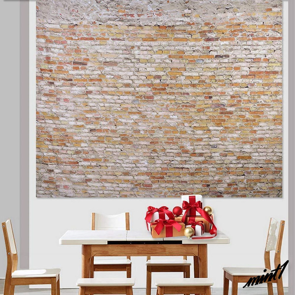【ブラウンレンガ調】 タペストリー 180×230cm ウォールアート 丸洗い テーブルクロス 間仕切り インテリア 模様替え リモートワーク