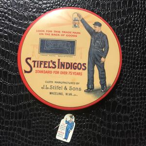 幻 アンティーク ビンテージ J L STIFEL & SONS インディゴ ウォバッシュ デニム ジーンズ オーバーオール 民芸品 生地 藍染 襤褸 BORO