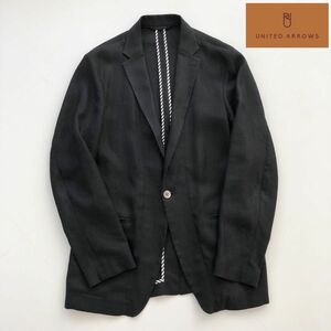 UNITED ARROWS リネン ジャケット 麻 黒 ブラック サイズ 2（ 44 程度） ユナイテッドアローズ