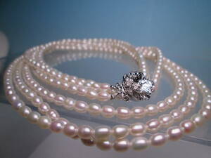 *SILVERbook@ pearl fresh water pearl. 3 ream long necklace 55,92g