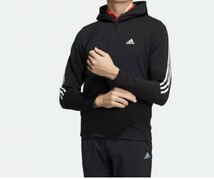 新品正規品 アディダス adidas ゴルフ Mサイズ 超ストレッチ 防風 スリム 美形 ジャージ おすすめ！ フーディ ブラック 送料無料_画像1