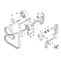 マイレ製 BMW E34 E39 E60 E61 525i 528i 530i ベルトテンショナープーリー/テンションプーリー 11281748131_画像3