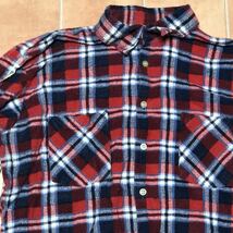 ◎70s 80s 90s　ヴィンテージ【Bud Berma】フランネルシャツ・size:L　Red/Navy/White　Highlander Flannel・Vintage・RN51043　アメリカ_画像2