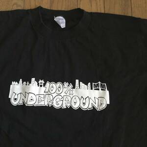 ◎【100％ UNDERGROUND】Tシャツ　size:Ｍ　ブラック　PUNK SKATE ハードコア パンク アメカジ