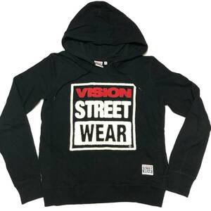 ★VISION STREET WEAR ! Mサイズ　ブラック　パーカー ! 古着　レディース！スケートボード！スケートブランド！良好！