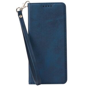 【新品】ストラップ付き 手帳型 AQUOS wish2 / wish ケース ネイビー マグネット スマホケース カバー 携帯ケース 手帳ケース カード収納