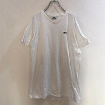 定番LACOSTE/ラコステ 半袖 VネックTシャツ ホワイト 白 レディース 2_画像3