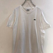 定番LACOSTE/ラコステ 半袖 VネックTシャツ ホワイト 白 レディース 2_画像2