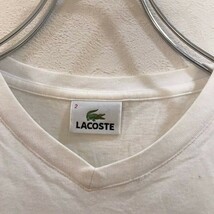 定番LACOSTE/ラコステ 半袖 VネックTシャツ ホワイト 白 レディース 2_画像4