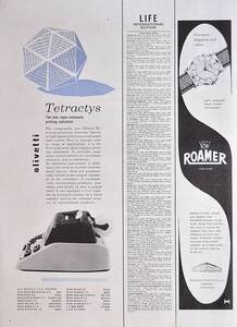  rare!1957 year olibeti* typewriter advertisement /Olivetti Tetractys/ pop art / design / Showa Retro /T