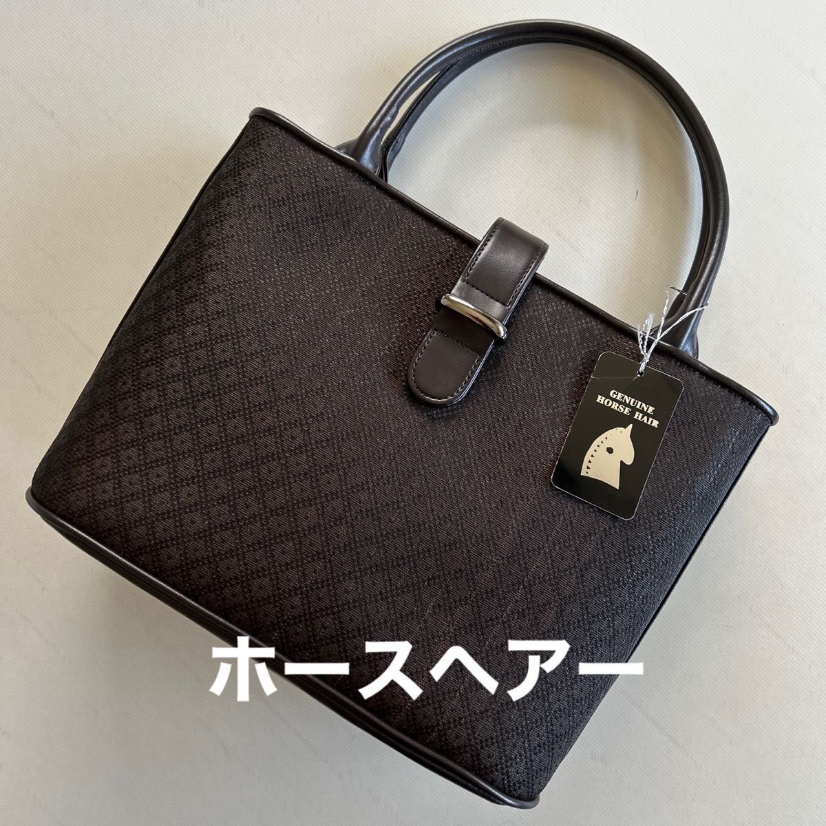 J7038 美品 サンポー ホースヘアー ベルトデザインハンドバッグ 南京錠