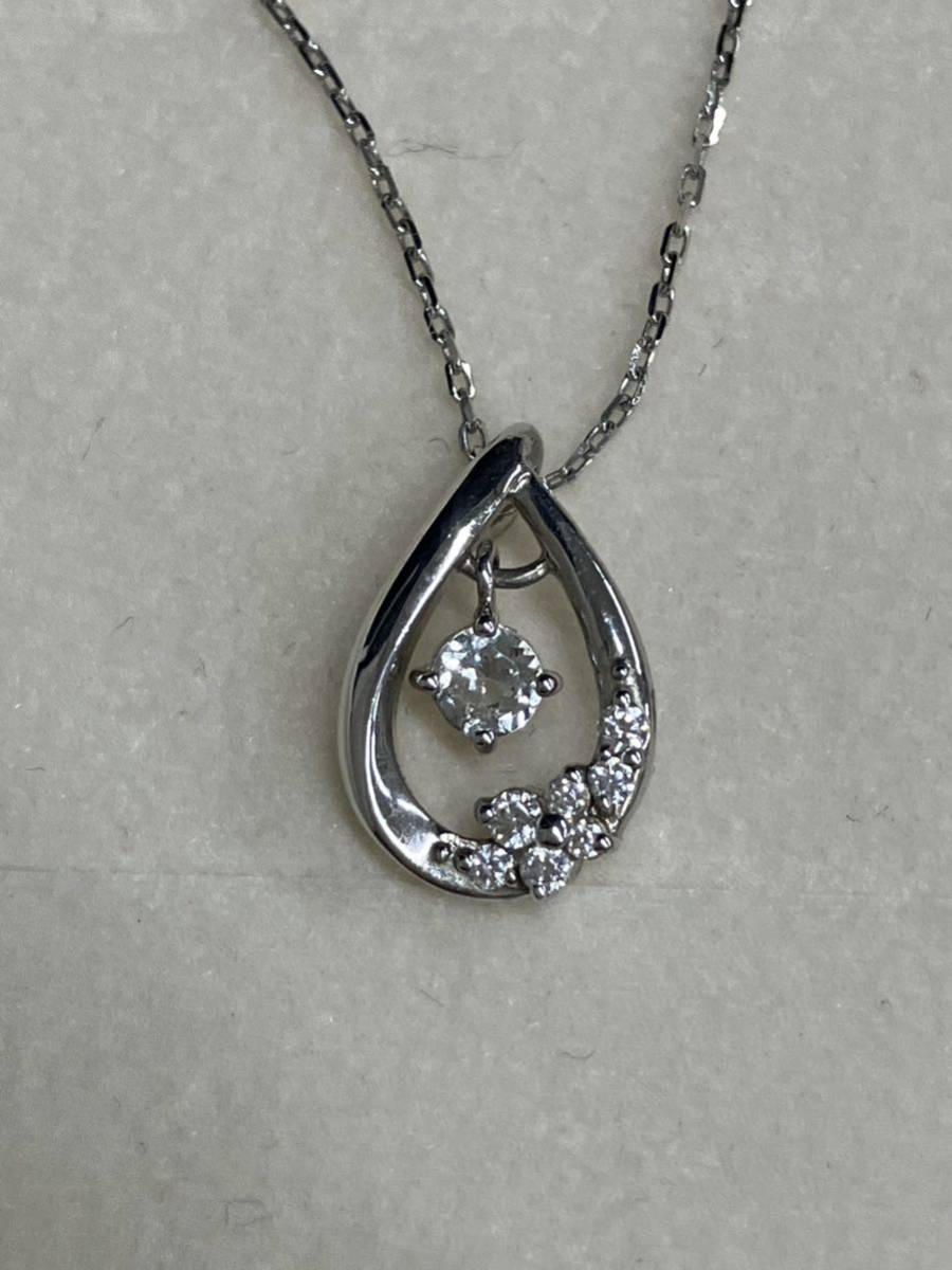 取扱店舗限定 4℃/ネックレス/美品/しずく/ダイヤモンド/10K ネックレス