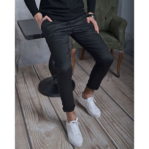  men's skinny pants chinos slim pants bottoms jogger pants sweat pants stretch casual S~3XL selection 3XL black 
