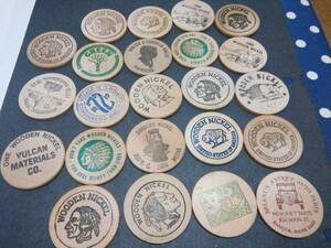 アメリカ WOODEN NICKEL （2）主に1960/1980代の代用コイン各種23枚ロット＝1、2枚以外、全部異種