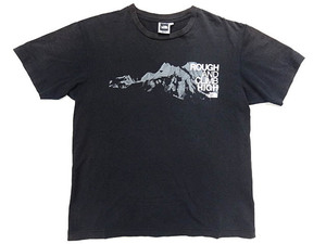 THE NORTH FACE ノースフェイス 黒 ブラック Tシャツ サイズ S マウンテン 山 ブランド ロゴ 両面 プリント 綿 ポリ 墨黒 色褪せ レア 希少