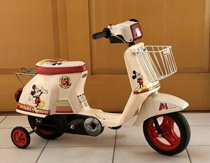  ultra rare toy for riding first generation tact Mickey Mouse VERSION pair .. bicycle pedal car woruto Disney Honda scooter 80 period beautiful goods 