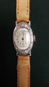  antique CLINTON 14K lady's wristwatch a-ru deco style 