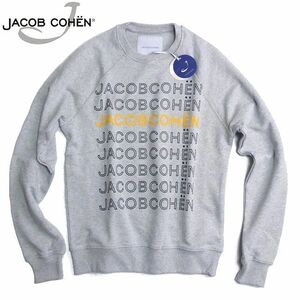 【4.2万新品！】ヤコブコーエン JACOB COHEN プリントロゴ トレーナー J4051 01680L-5201 942 グレー Lサイズ 本物！SALE