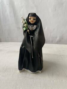 旧家蔵出し 古いシスター人形 アンティークドールコレクション文化人形女性聖女十字架昭和レトロ古道具ヴィンテージインテリアディスプレイ
