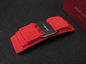 # new goods # unused # Salvatore Ferragamo Ferragamo vala ribbon barrette . stop hair ornament hair accessory lady's red group AE7784aZ